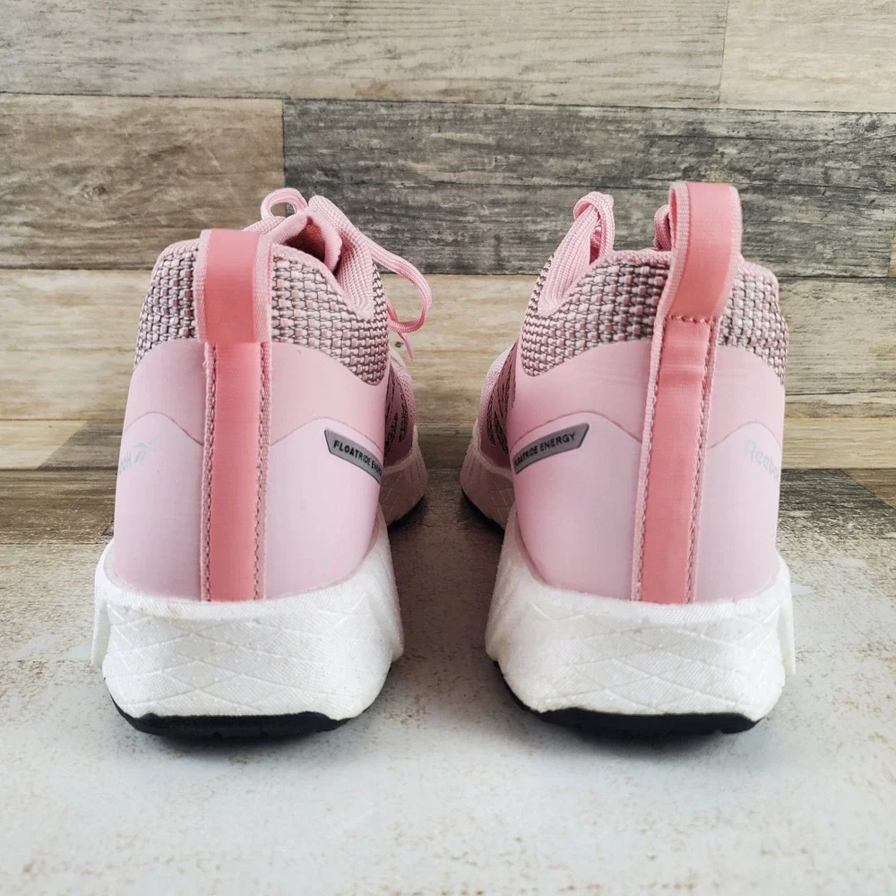 Reebok Fusion Flexweave Womens Work Shoes Sz 8 M Pink Mesh Composite Toe Lace Up